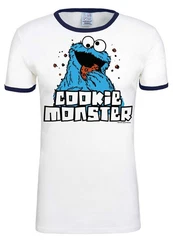 LOGOSHIRT T-Shirt Cookie Monster Blau/Beige/Weiß/Grün