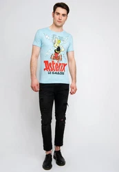 LOGOSHIRT T-Shirt Asterix Le Gaulois Hellblau