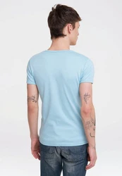 LOGOSHIRT T-Shirt Captain America Retro-Frontprint Blau/Dunkelrot/Braun/Hellblau/Türkis
