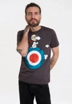 LOGOSHIRT T-Shirt Peanuts Snoopy Pilot Schwarz/Creme/Grau/Braun