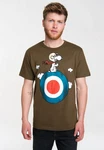 LOGOSHIRT T-Shirt Peanuts Snoopy Pilot Dunkelgrün/Braun/Khaki