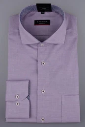 Klassische Bluse MODERN FIT Langarm Hemd lila-wei kleinkariert 8231-98-X14V