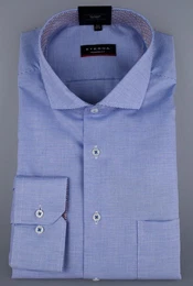 Klassische Bluse MODERN FIT Langarm Hemd hellblau kleinkariert 8231-15-X14V