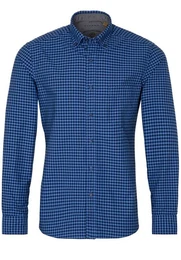 Klassische Bluse SLIM FIT Langarm Hemd oxford dunkelblau 2478-08-MS5B - UPCYCLIN