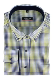 Klassische Bluse MODERN FIT Langarm Hemd grn-blau kariert 3683-44-X143