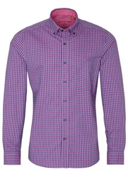 Klassische Bluse SLIM FIT Langarm Hemd oxford beere 2478-54-MS5B - UPCYCLING