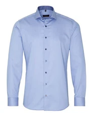 Klassische Bluse SLIM FIT Langarm Hemd twill mittelblau 3921-12-F142 - COOL