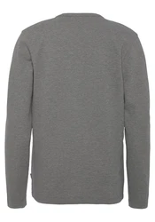 BOSS ORANGE Langarmshirt mit Kontrastband im Kragen Hellgrau/Grau/Dunkelgrau