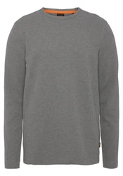 BOSS ORANGE Langarmshirt mit Kontrastband im Kragen Hellgrau/Grau/Dunkelgrau