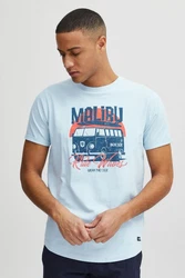 Indicode T-Shirt IDDaniel Grau/Blau/Hellblau