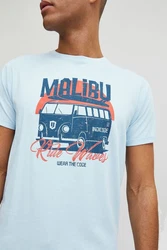 Indicode T-Shirt IDDaniel Grau/Blau/Hellblau