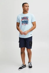 Indicode T-Shirt IDDaniel Grau/Blau/Hellblau