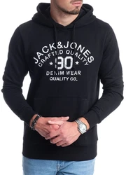 Jack & Jones Kapuzensweatshirt mit Kängurutasche Schwarz/Dunkelblau