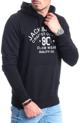 Jack & Jones Kapuzensweatshirt mit Kängurutasche Schwarz/Dunkelblau