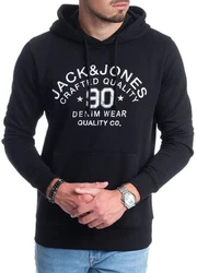 Jack & Jones Kapuzensweatshirt mit Kängurutasche Schwarz/Dunkelblau