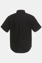 JP1880 Kurzarmhemd Leinenmix-Hemd Buttondown-Kragen Schwarz