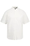 JP1880 Kurzarmhemd Leinenmix-Hemd Buttondown-Kragen Weiß