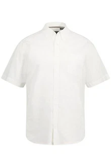 JP1880 Kurzarmhemd Leinenmix-Hemd Buttondown-Kragen Weiß JP1880 Kurzarmhemd Leinenmix-Hemd Buttondown-Kragen Weiß