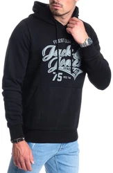 Jack & Jones Kapuzensweatshirt mit Kängurutasche Schwarz/Hellblau/Dunkelblau
