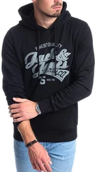 Jack & Jones Kapuzensweatshirt mit Kängurutasche Schwarz/Hellblau/Dunkelblau