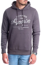 Jack & Jones Kapuzensweatshirt mit Kängurutasche Fliederfarben/Dunkelgrau/Lila/Grau
