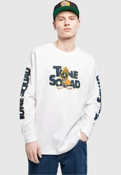 Mister Tee Longsleeve Space Jam Taz Pose Silber/Braun/Weiß/Rot/Beige