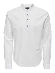 ONLY & SONS Langarmshirt ONSCAIDEN Weiß/Grau/Creme/Dunkelblau