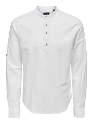 ONLY & SONS Langarmshirt ONSCAIDEN Weiß/Grau/Creme/Dunkelblau