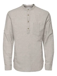 ONLY & SONS Langarmshirt ONSCAIDEN Grau/Khaki/Hellgrau/Braun/Beige
