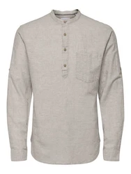 ONLY & SONS Langarmshirt ONSCAIDEN Grau/Khaki/Hellgrau/Braun/Beige