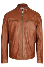 Lederjacke BUFILIPPO mit Reiverschlusstaschen