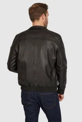 bugatti Lederjacke BULEONARDO Dunkelgrün/Dunkelbraun/Grau/Braun/Dunkelgrau