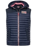 Geographical Norway Steppweste Herren Outdoor Kapuzenweste Dunkelblau/Hellblau