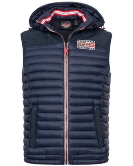 Geographical Norway Steppweste Herren Outdoor Kapuzenweste Dunkelblau/Hellblau Geographical Norway Steppweste Herren Outdoor Kapuzenweste Dunkelblau/Hellblau