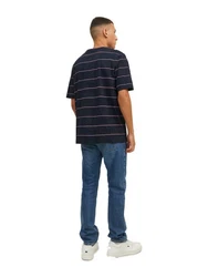 Jack & Jones T-Shirt JORPALMA Dunkelblau/Hellblau/Beige/Blau/Grün