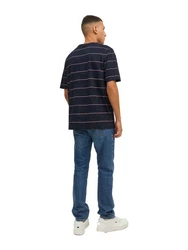 Jack & Jones T-Shirt JORPALMA Dunkelblau/Hellblau/Beige/Blau/Grün