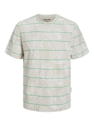 Jack & Jones T-Shirt JORPALMA Beige/Grün/Hellblau/Khaki/Blau/Weiß