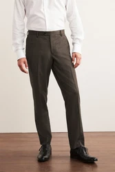 Next Anzughose Slim Fit Flanell-Anzug (1-tlg) Khaki/Braun/Grau/Dunkelbraun