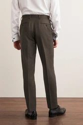 Next Anzughose Slim Fit Flanell-Anzug (1-tlg) Khaki/Braun/Grau/Dunkelbraun