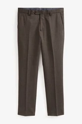 Next Anzughose Slim Fit Flanell-Anzug (1-tlg) Khaki/Braun/Grau/Dunkelbraun