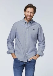 Polo Sylt Langarmhemd Blau/Hellblau/Dunkelblau
