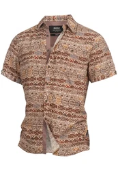 Indicode Kurzarmhemd INWalli Braun/Beige