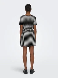 ONLY Relax-fit Jeans ONLMAY S/S V-NECK SHORT DRESS JRS Schwarz/Dunkelblau/Braun