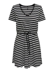 ONLY Relax-fit Jeans ONLMAY S/S V-NECK SHORT DRESS JRS Schwarz/Dunkelblau/Braun