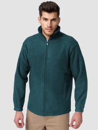 Hoodie Fleece Jacke Full Zip Sweatshirt bergangsjacke ohne Kapuze 5169 in Petrol