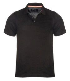 Poloshirt Poloshirt - Casual Fit - Polokragen - Einfarbig - Schwarz (1-tlg)