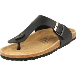 174-066 Herren Pantolette Sandalen Hausschuhe Lederfubett Zehentrenner gepolstert