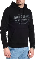 Jack & Jones Kapuzensweatshirt Logodruck Schwarz/Dunkelblau