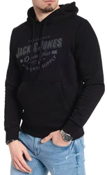 Jack & Jones Kapuzensweatshirt Logodruck Schwarz/Dunkelblau