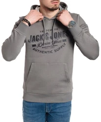 Jack & Jones Kapuzensweatshirt Logodruck Dunkelgrün/Grau/Khaki/Braun/Dunkelgrau